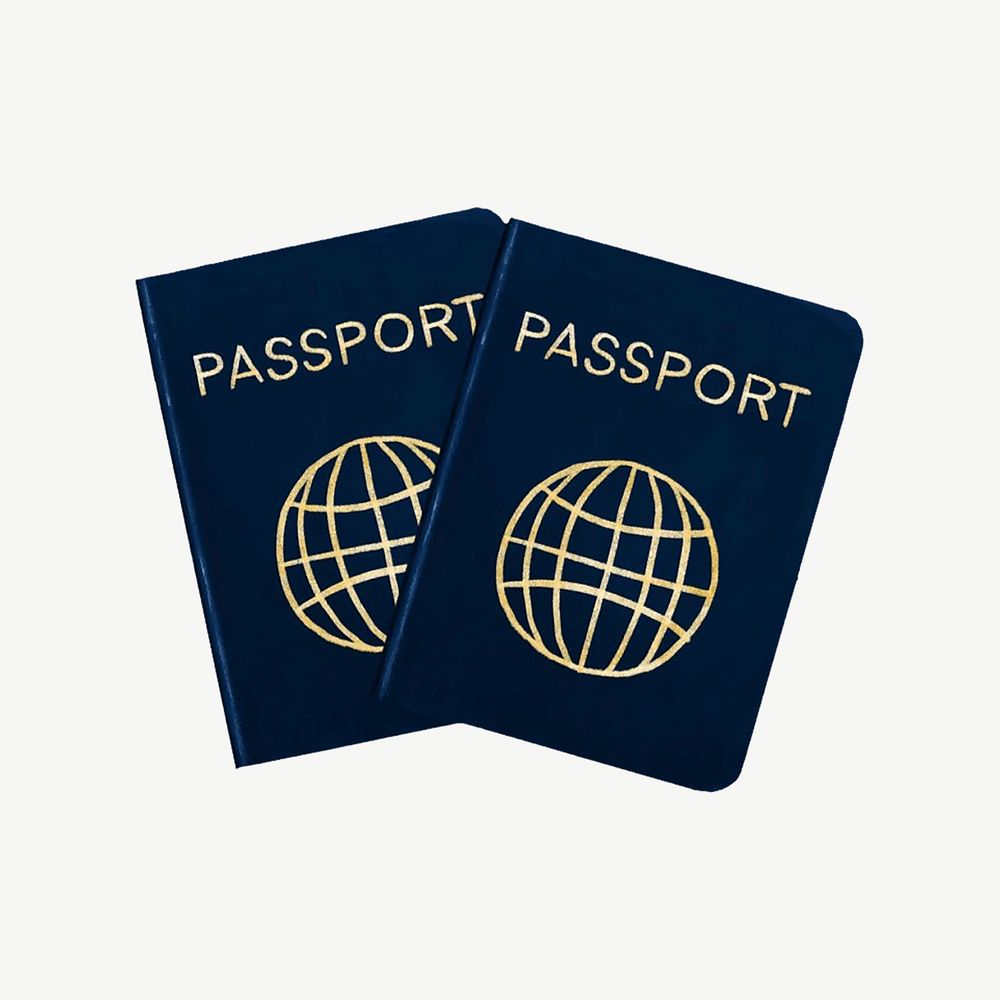 Passports, traveling collage element psd