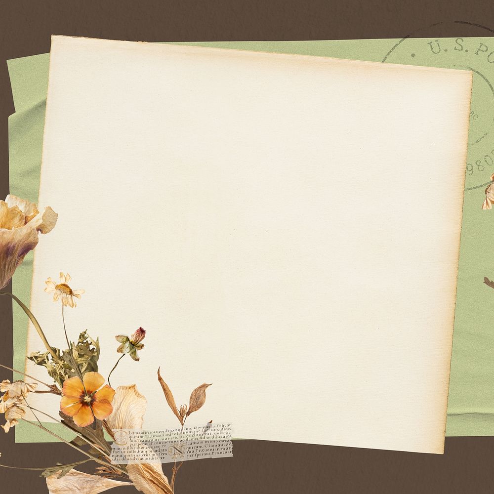 Autumn flower frame, vintage paper | Premium Photo - rawpixel