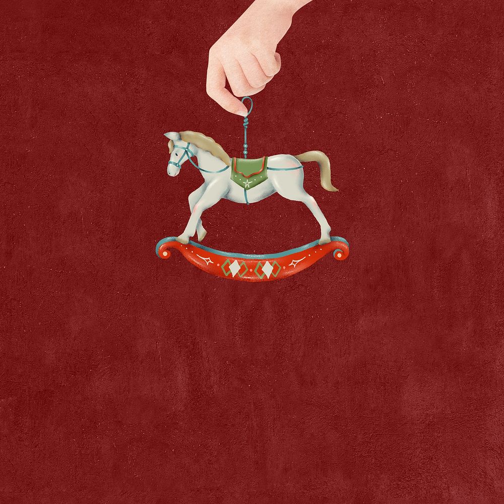 Carousel horse background, red textured design