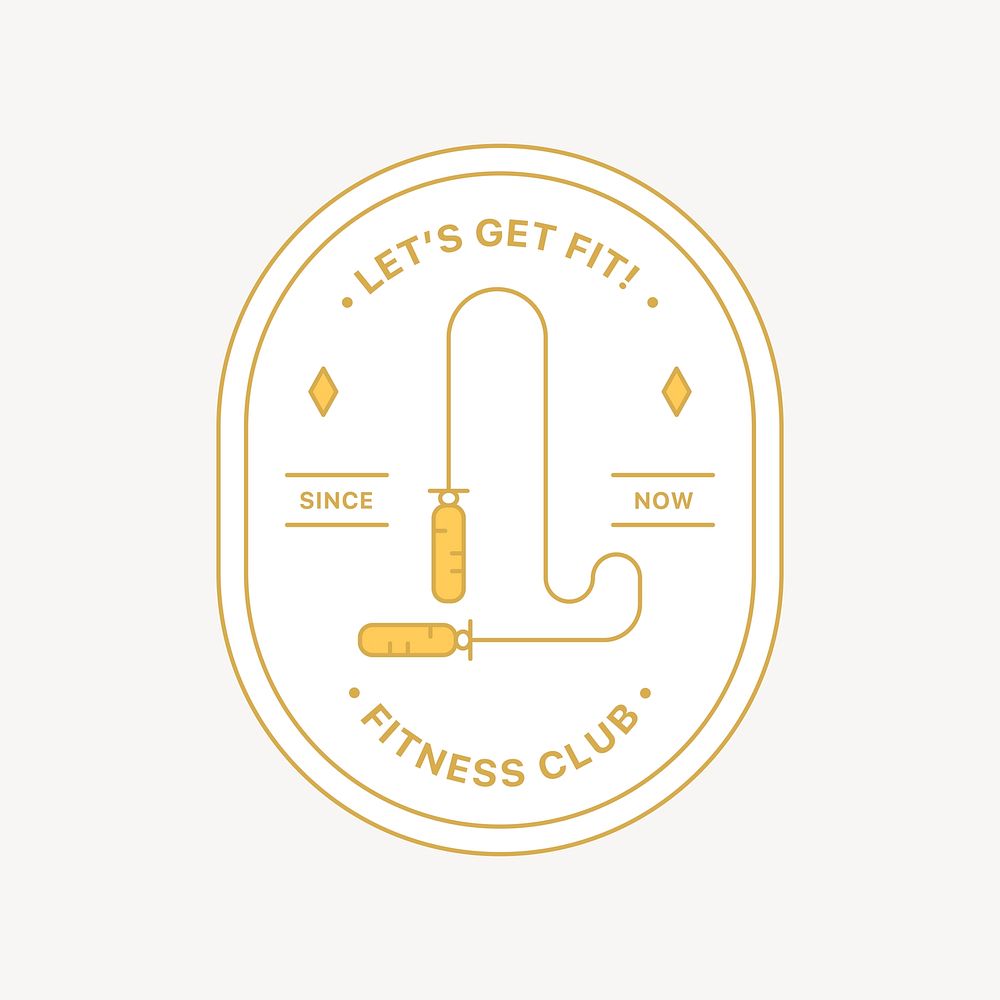 Fitness club  logo badge, line art design vector