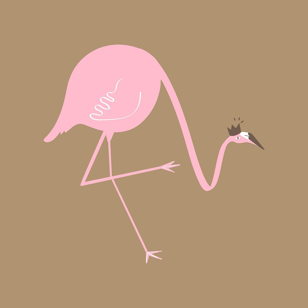 Pink flamingo illustration clipart vector 