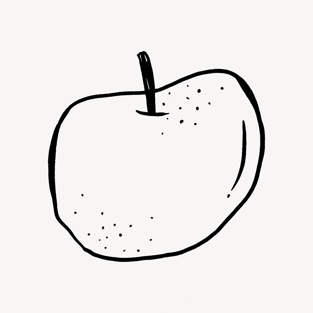 Apple  fruit  doodle collage element vector