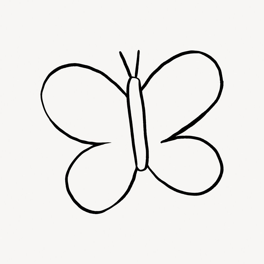 Butterfly doodle collage element vector | Premium Vector - rawpixel