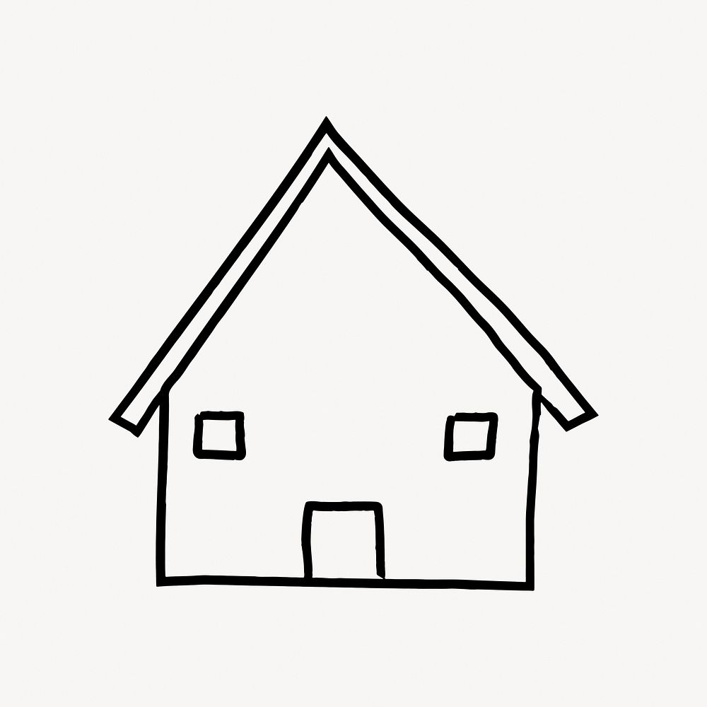 House doodle collage element vector