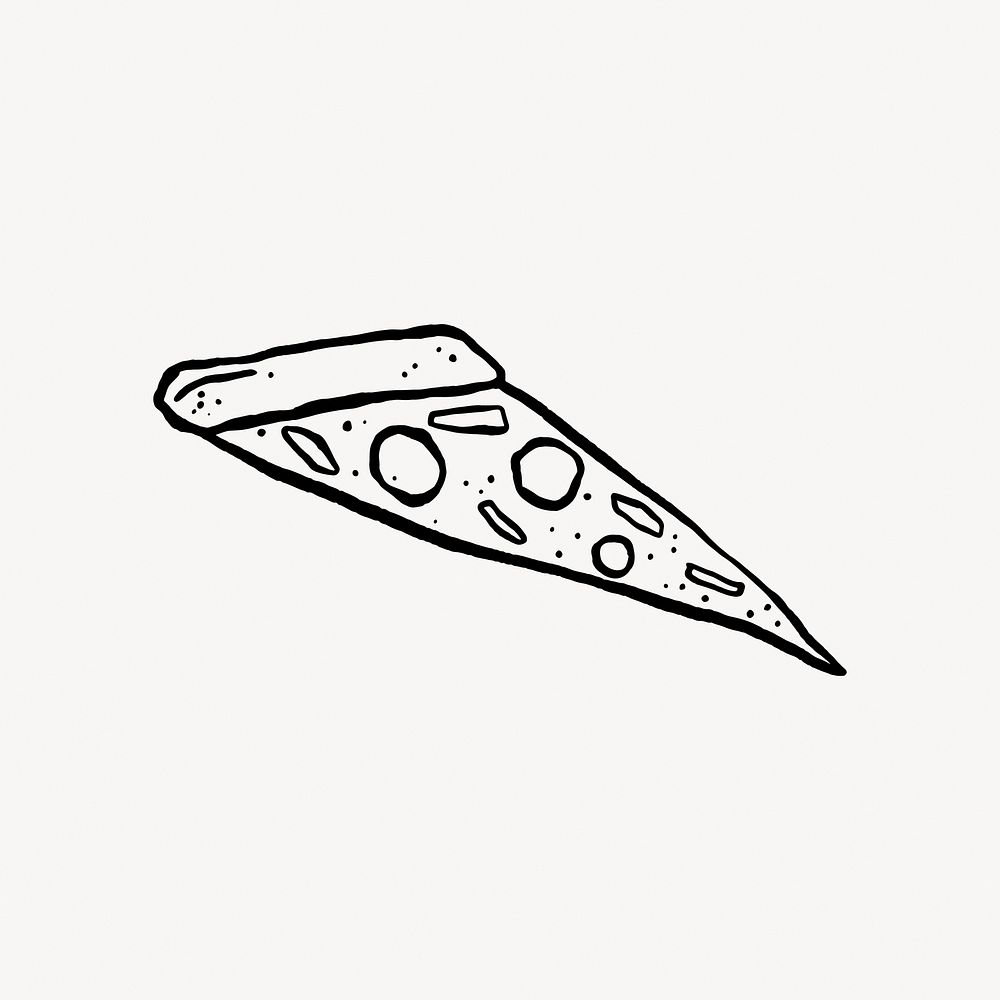 Pizza doodle collage element vector