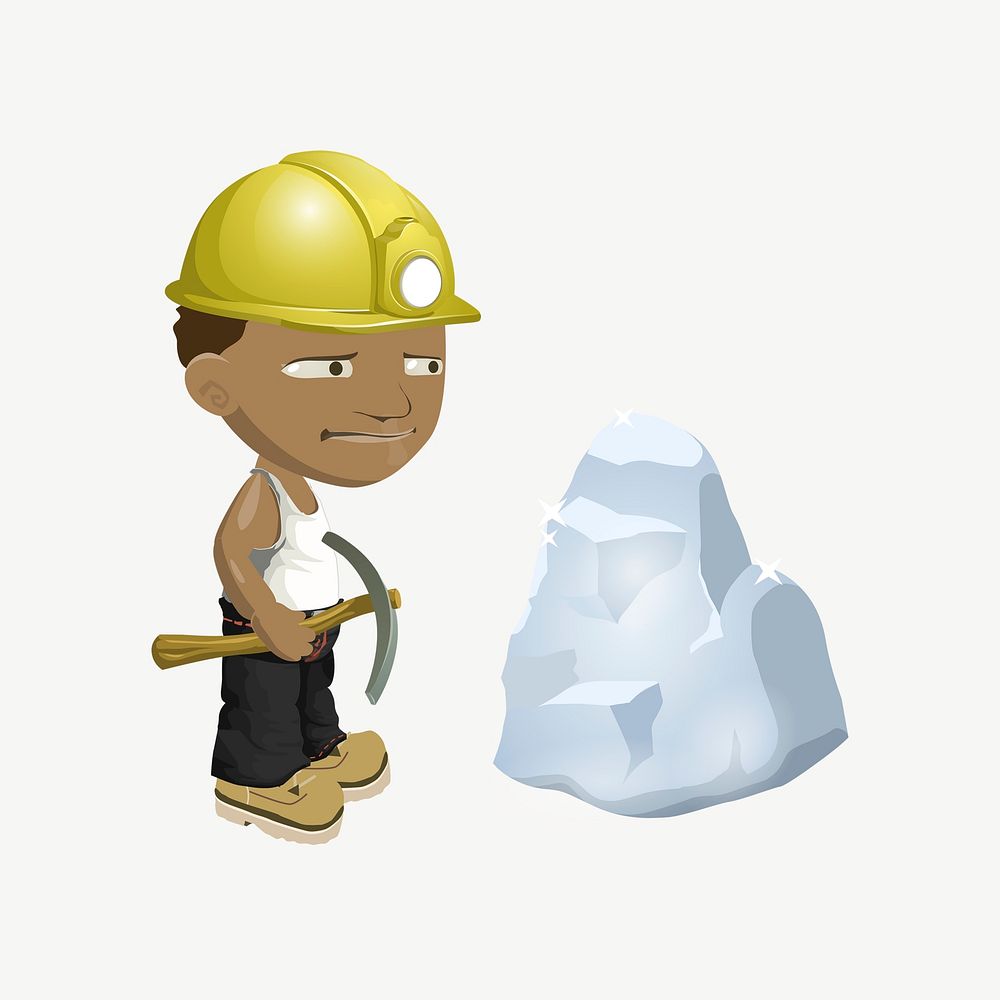 Miner character clipart illustration psd. Free public domain CC0 image.