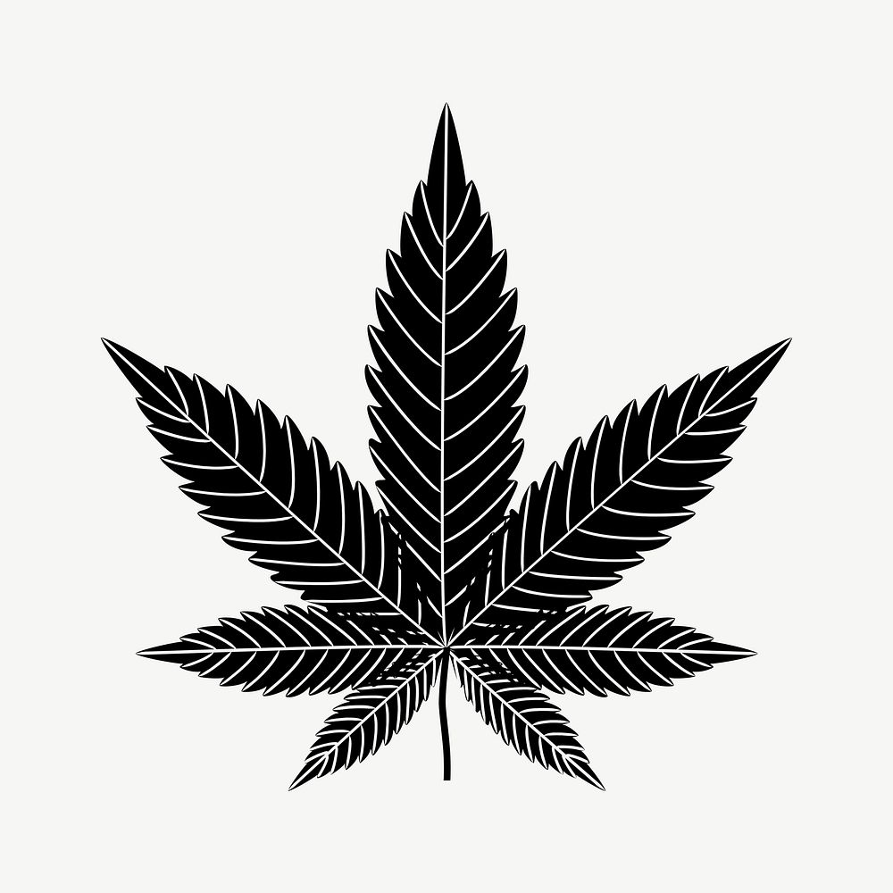 Weed leaf clipart illustration psd. Free public domain CC0 image.