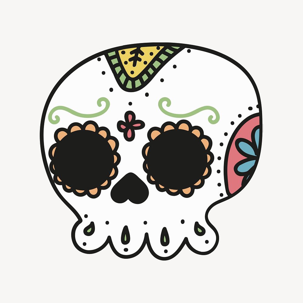 Day of the dead illustration. Free public domain CC0 image.