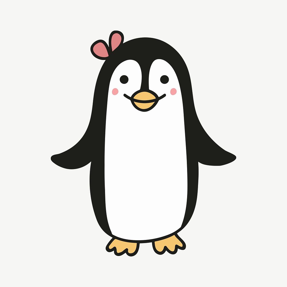 Penguin character clipart illustration psd. Free public domain CC0 image.