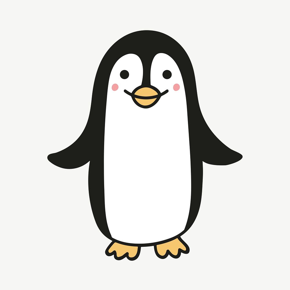 Penguin character clipart illustration psd. Free public domain CC0 image.