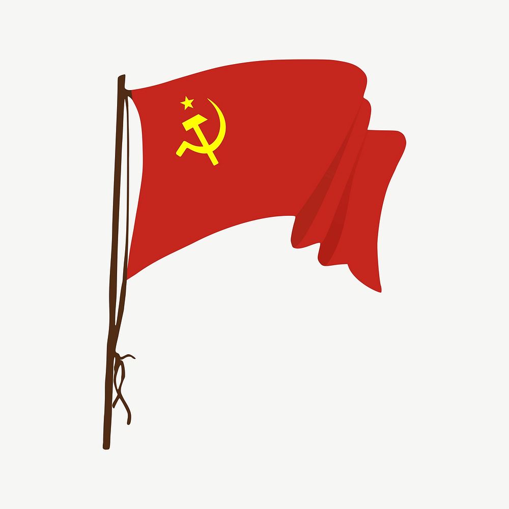 Soviet Union flag clipart illustration psd. Free public domain CC0 image.