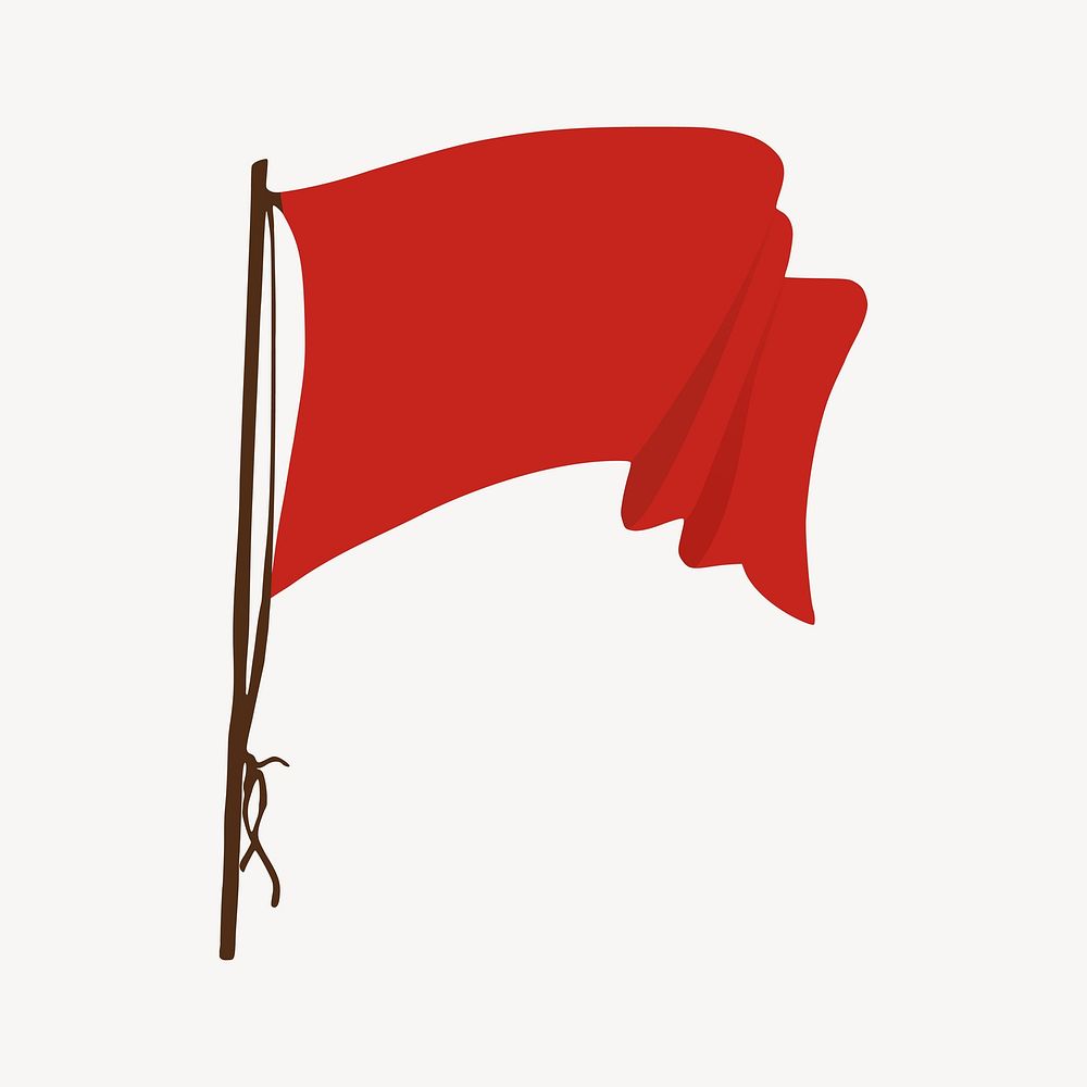 Red flag clip art vector. Free public domain CC0 image.
