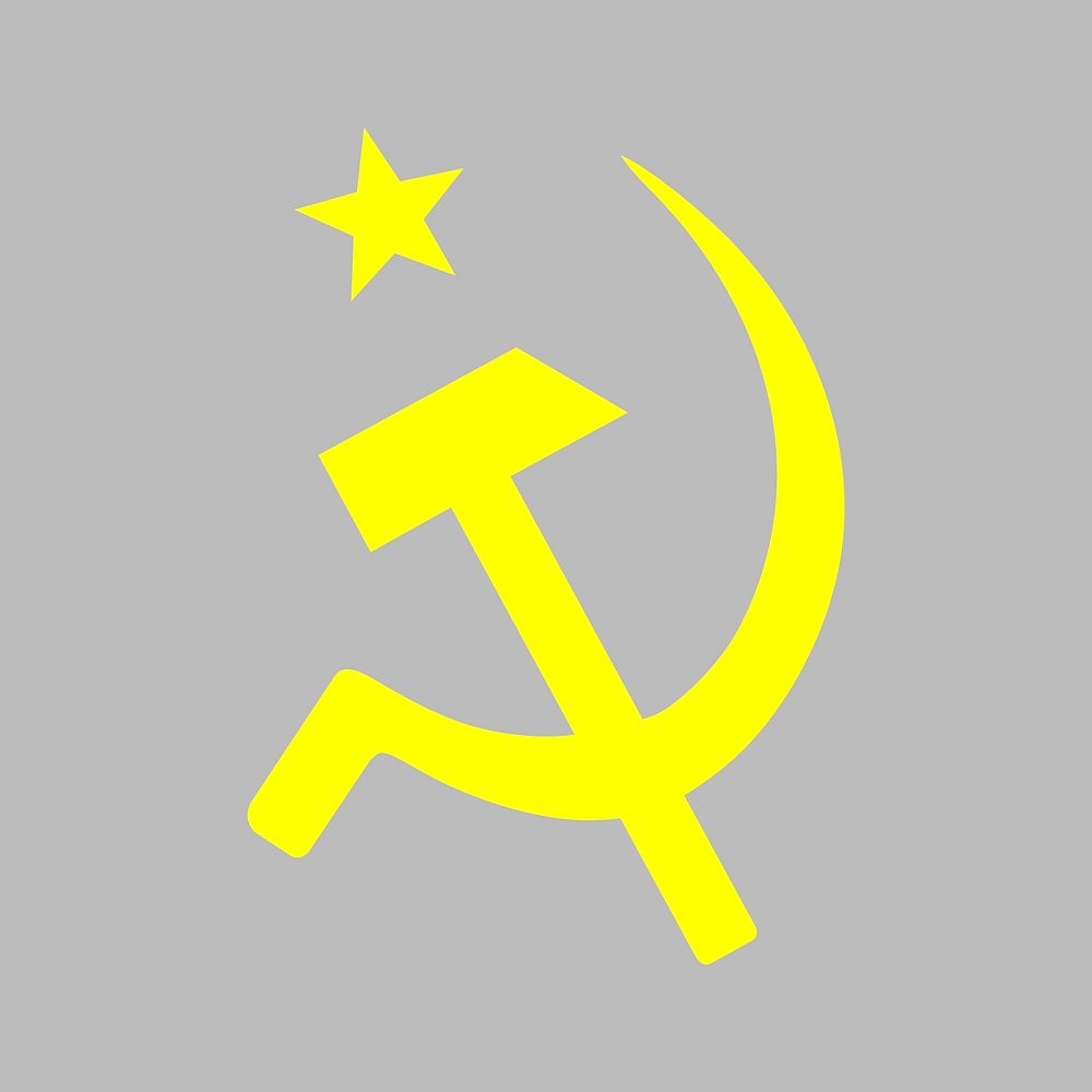 Hammer and sickle clipart illustration psd. Free public domain CC0 image.