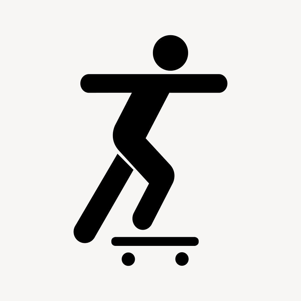 Skating man sign clip art vector. Free public domain CC0 image.