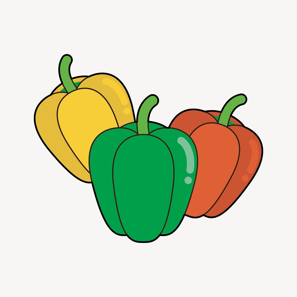 Bell pepper vegetable clipart. Free public domain CC0 image.