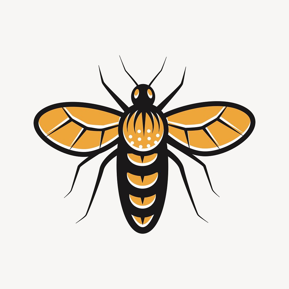 Bee insect clip art vector. Free public domain CC0 image.