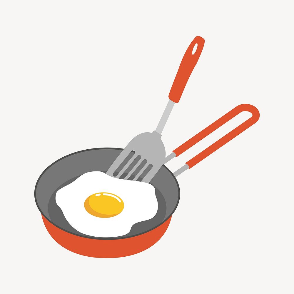 Fried egg clipart. Free public domain CC0 image.