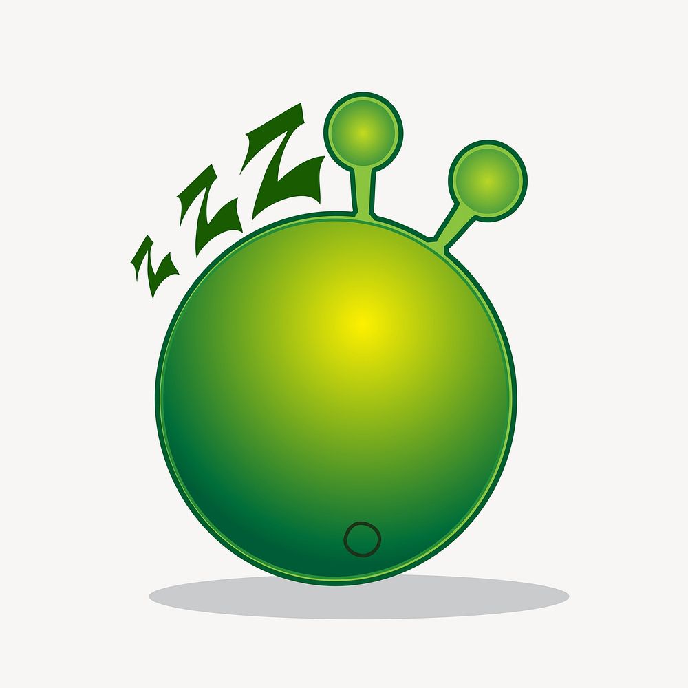 Sleeping alien cartoon clip art vector. Free public domain CC0 image.