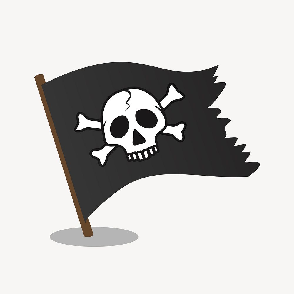 Pirate skull flag clip art vector. Free public domain CC0 image.