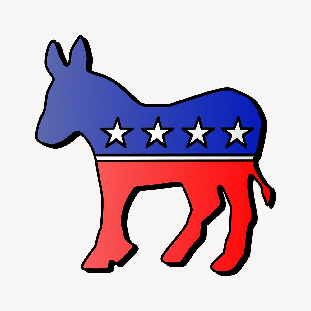 American flag donkey clipart. Free public domain CC0 image.