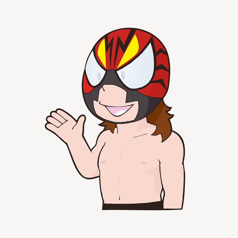 Wrestler man cartoon clipart. Free public domain CC0 image.