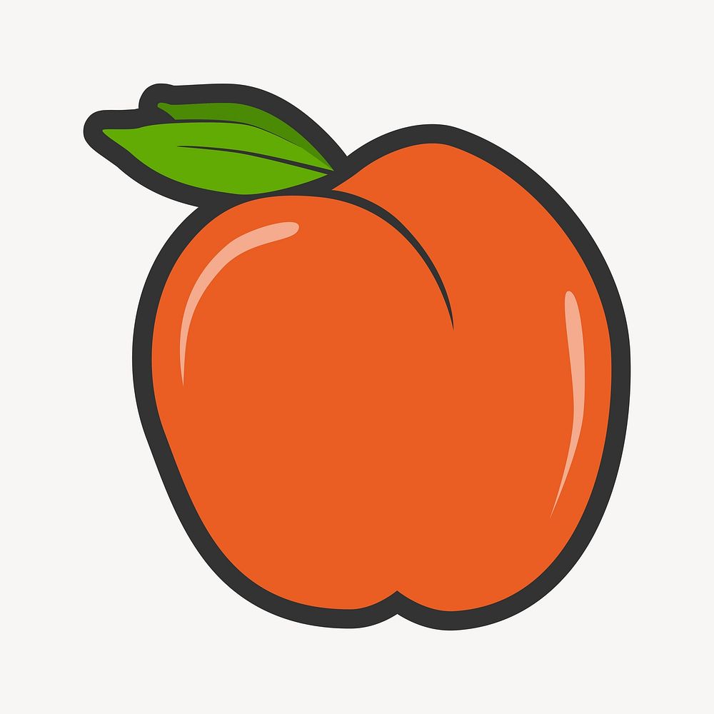 Peach fruit clipart. Free public domain CC0 image.