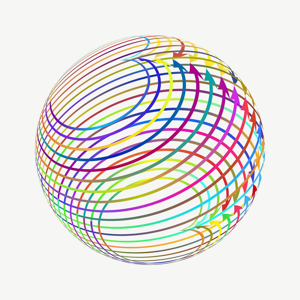 Colorful spring globe clipart illustration psd. Free public domain CC0 image.