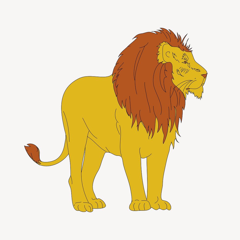 Lion animal cartoon clip art vector. Free public domain CC0 image.