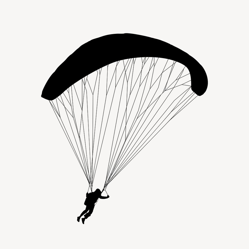 Parachute man landing clipart. Free public domain CC0 image.