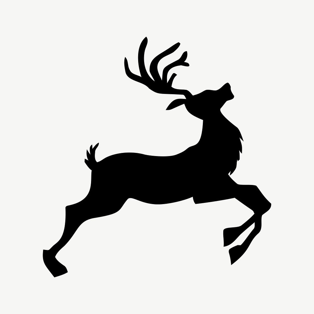Reindeer silhouette clipart illustration psd. Free public domain CC0 image.