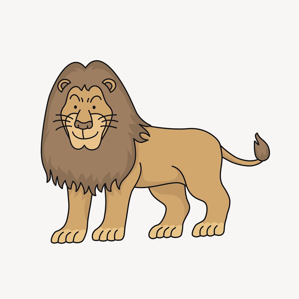 Lion animal cartoon clipart. Free public domain CC0 image.