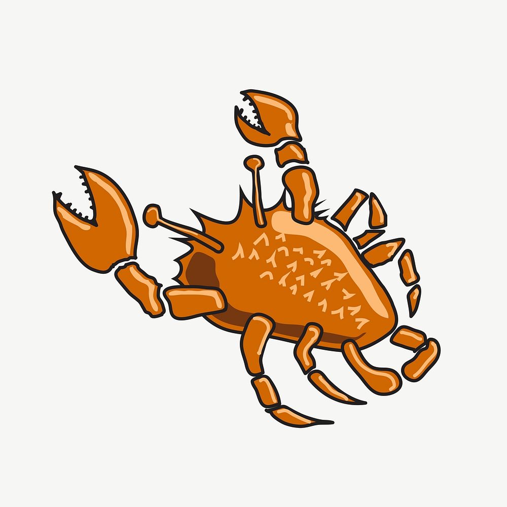 Crab animal clipart illustration psd. Free public domain CC0 image.