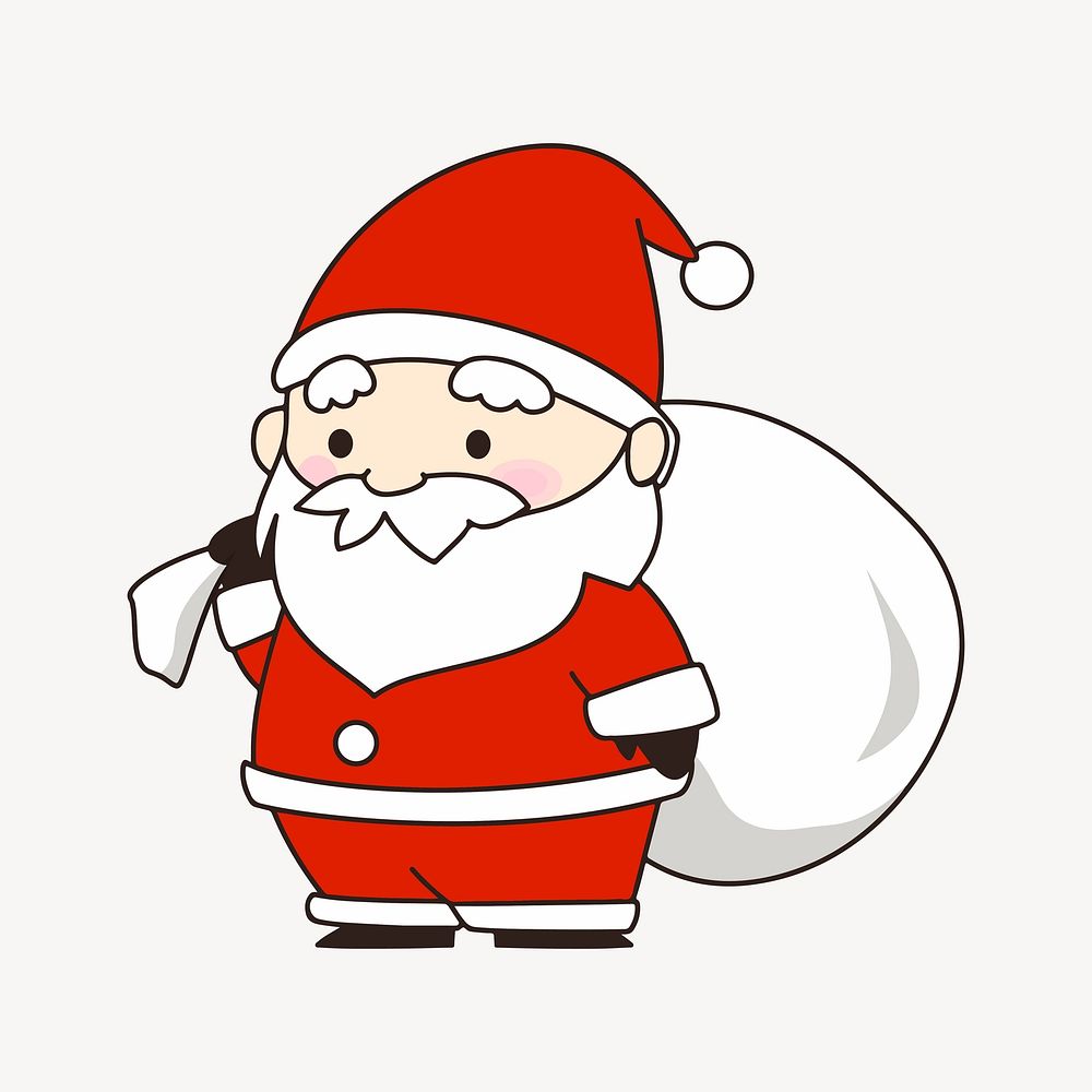 Santa Claus cartoon clipart. Free public domain CC0 image.