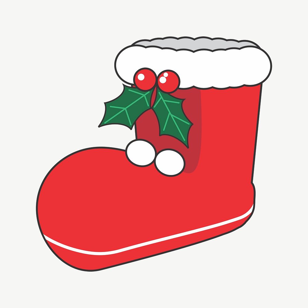 Christmas stocking clipart illustration psd. Free public domain CC0 image.