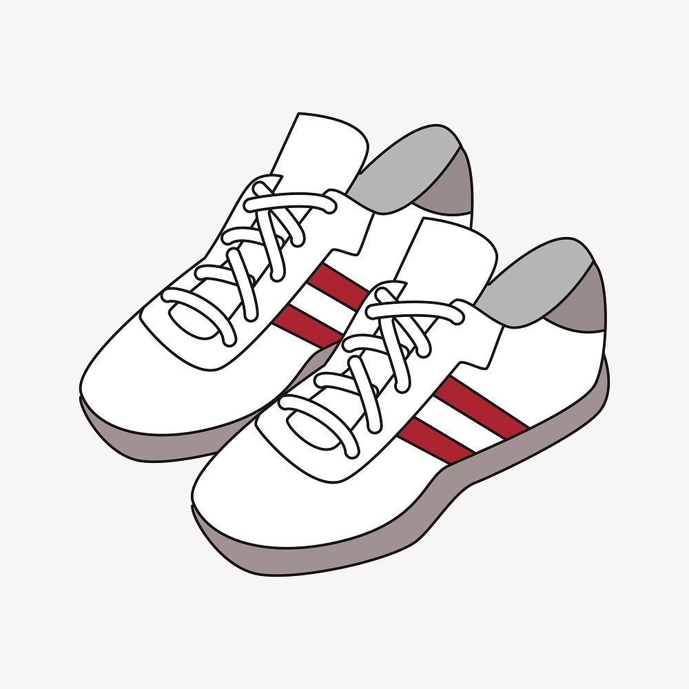 White sneakers clipart. Free public domain CC0 image.