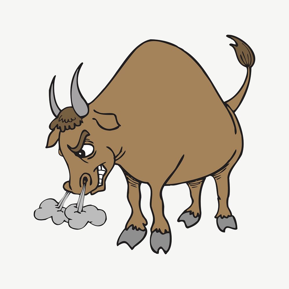 Bull animal clipart illustration psd. Free public domain CC0 image.