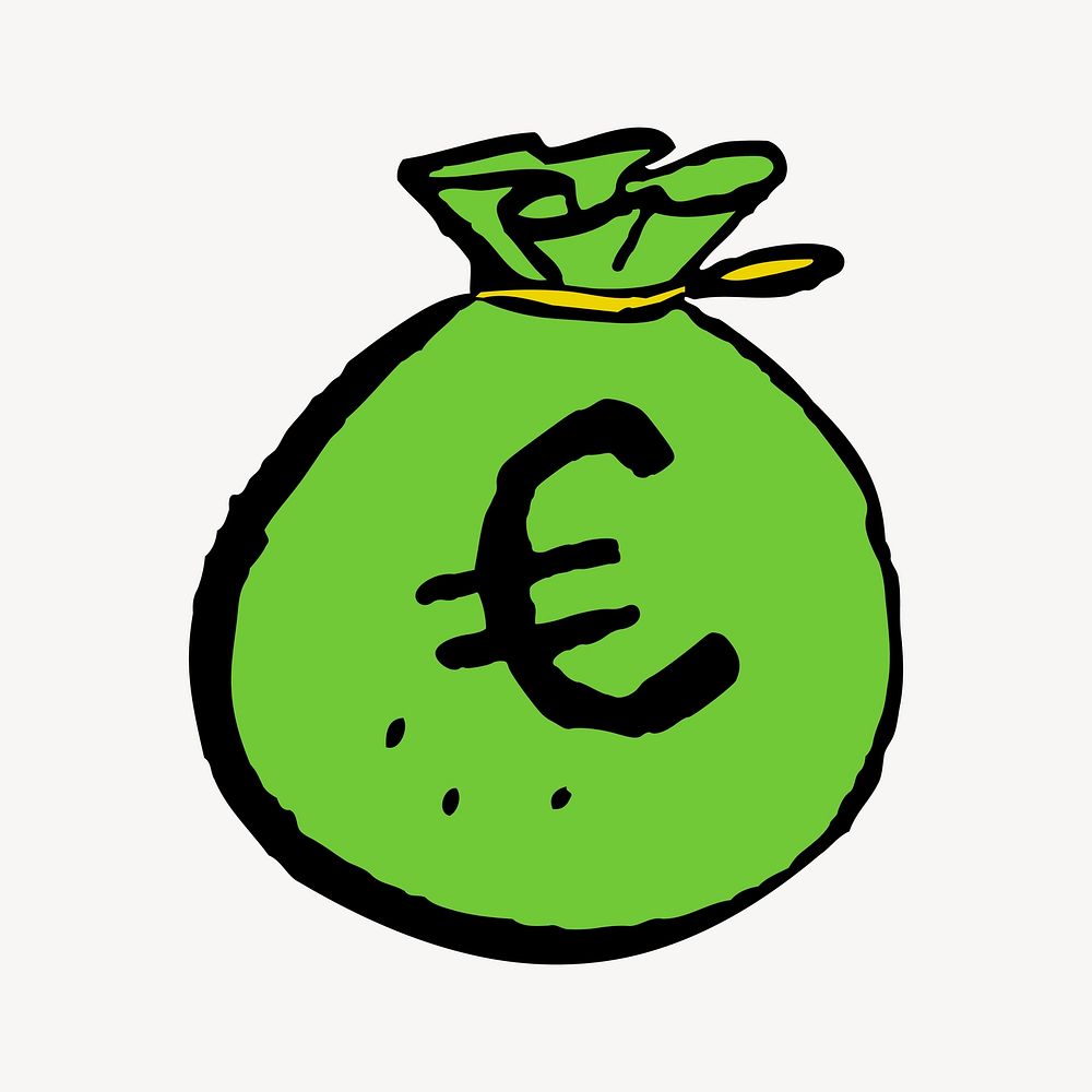 Money bag clip art vector. Free public domain CC0 image.