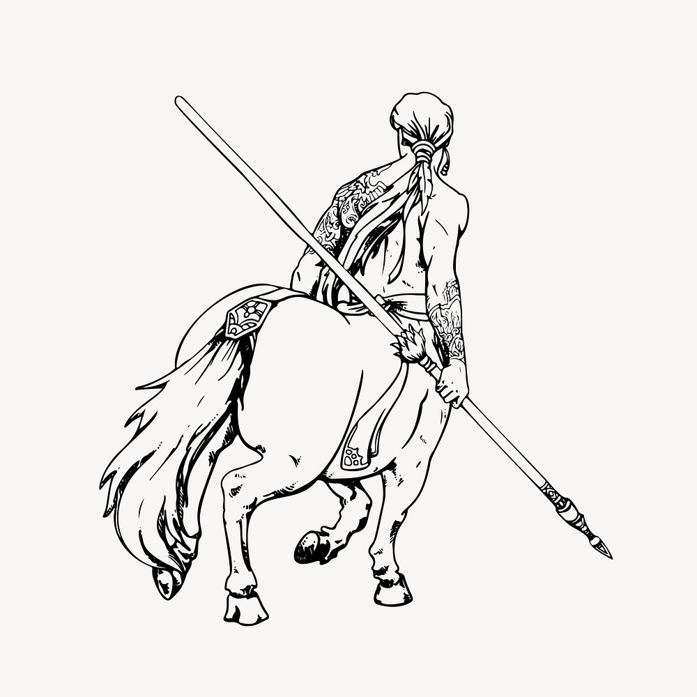 Centaur mythical creature clip art vector. Free public domain CC0 image.