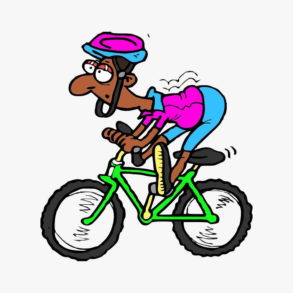 Biker illustration. Free public domain CC0 image.