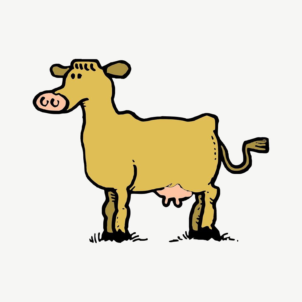 Cow clipart illustration psd. Free public domain CC0 image.