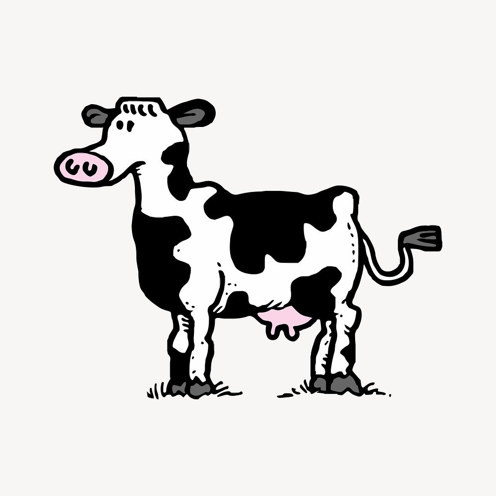 Cow illustration. Free public domain CC0 image.
