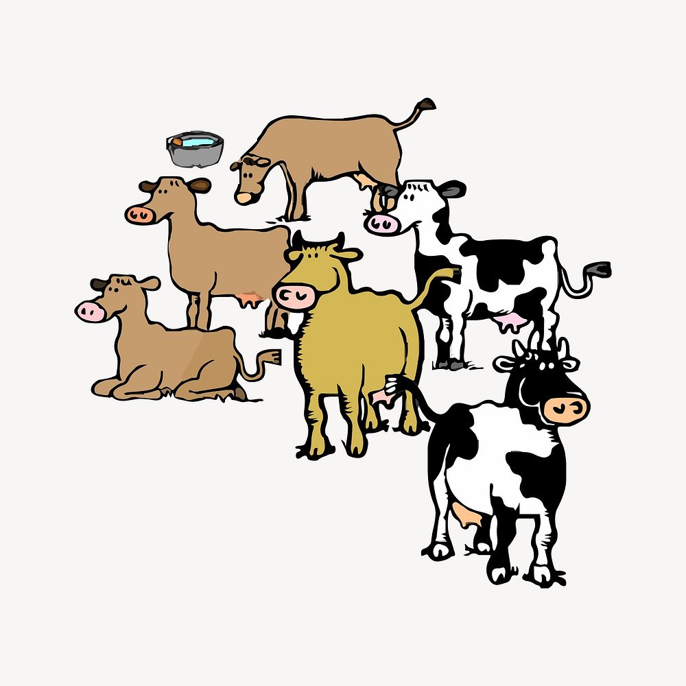 Cow clipart illustration vector. Free public domain CC0 image.