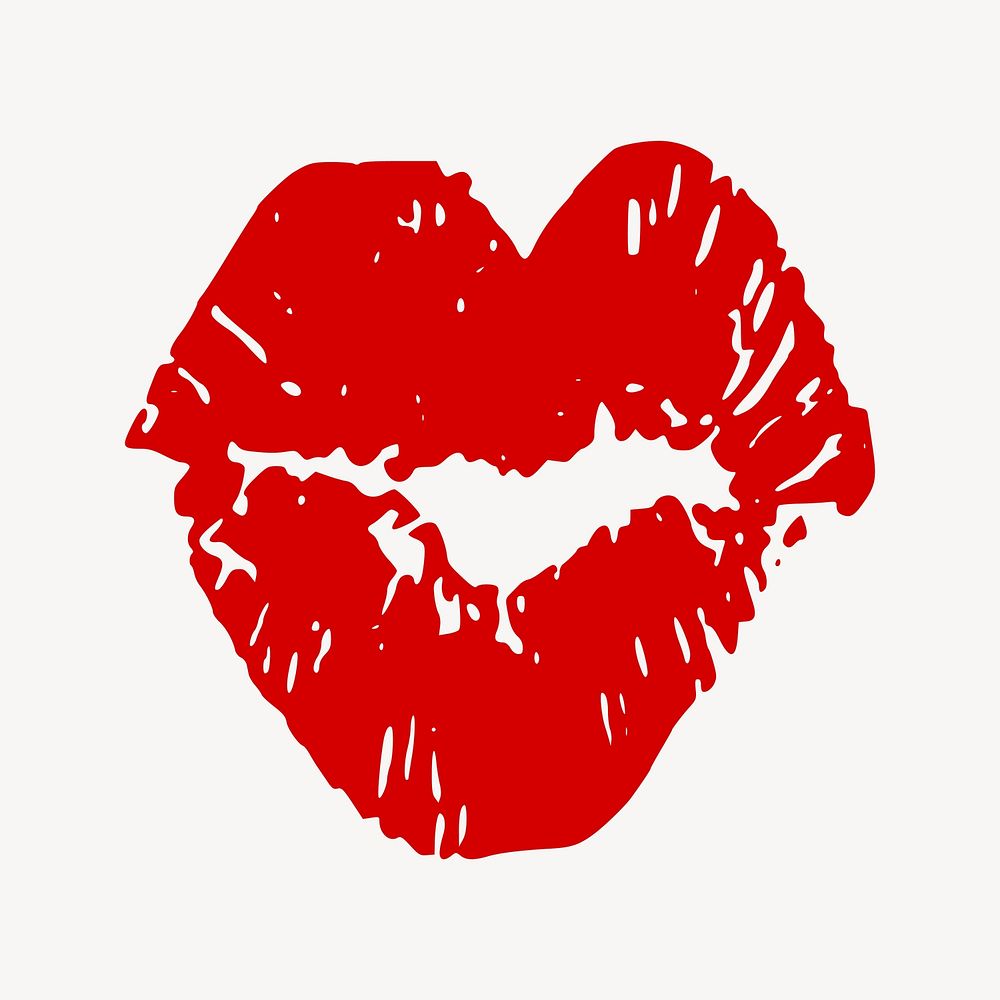 Red lips illustration. Free public domain CC0 image.