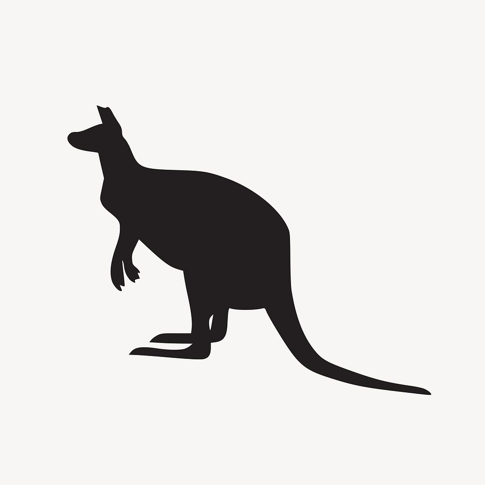 Kangaroo collage element vector. Free public domain CC0 image.