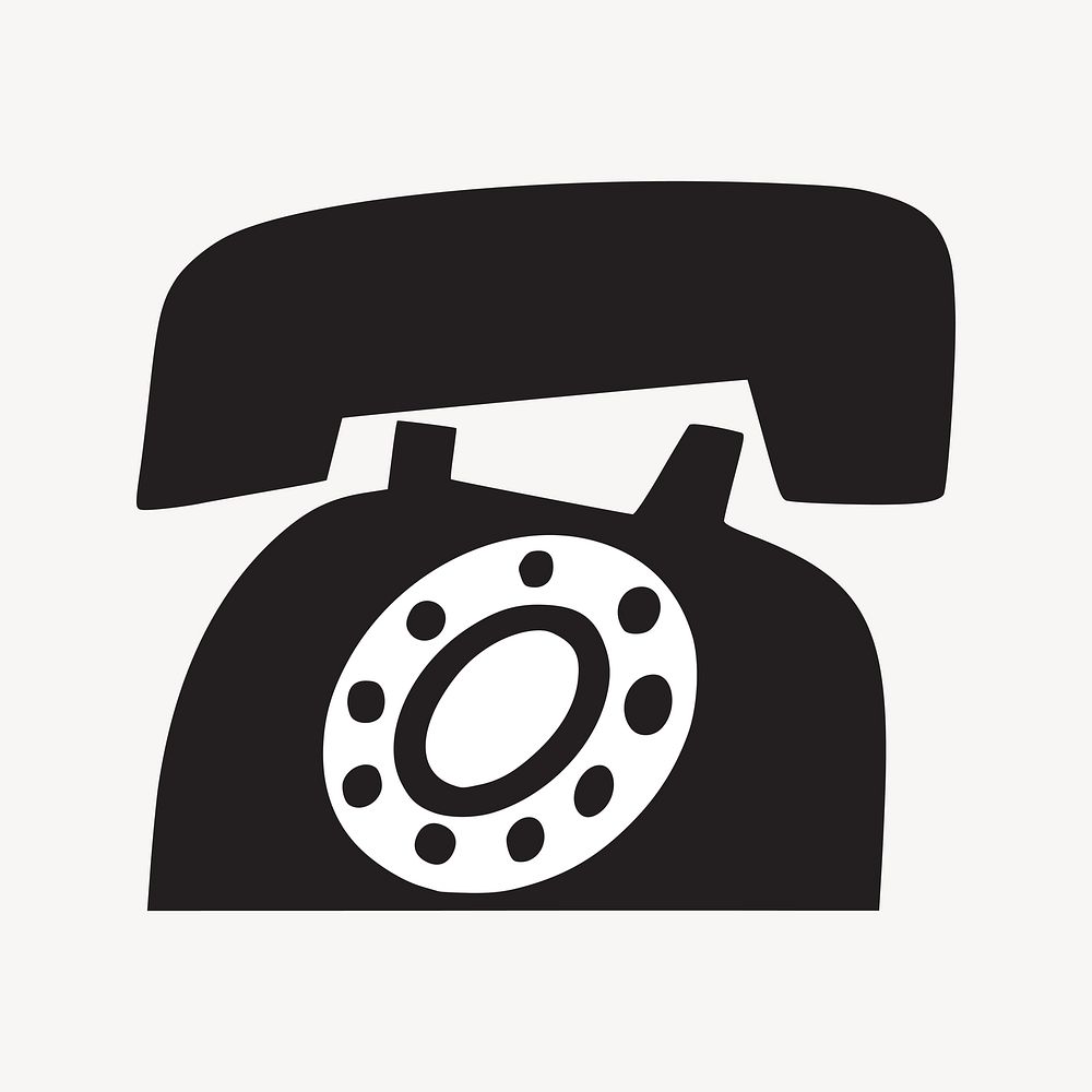 Telephone illustration. Free public domain CC0 image.