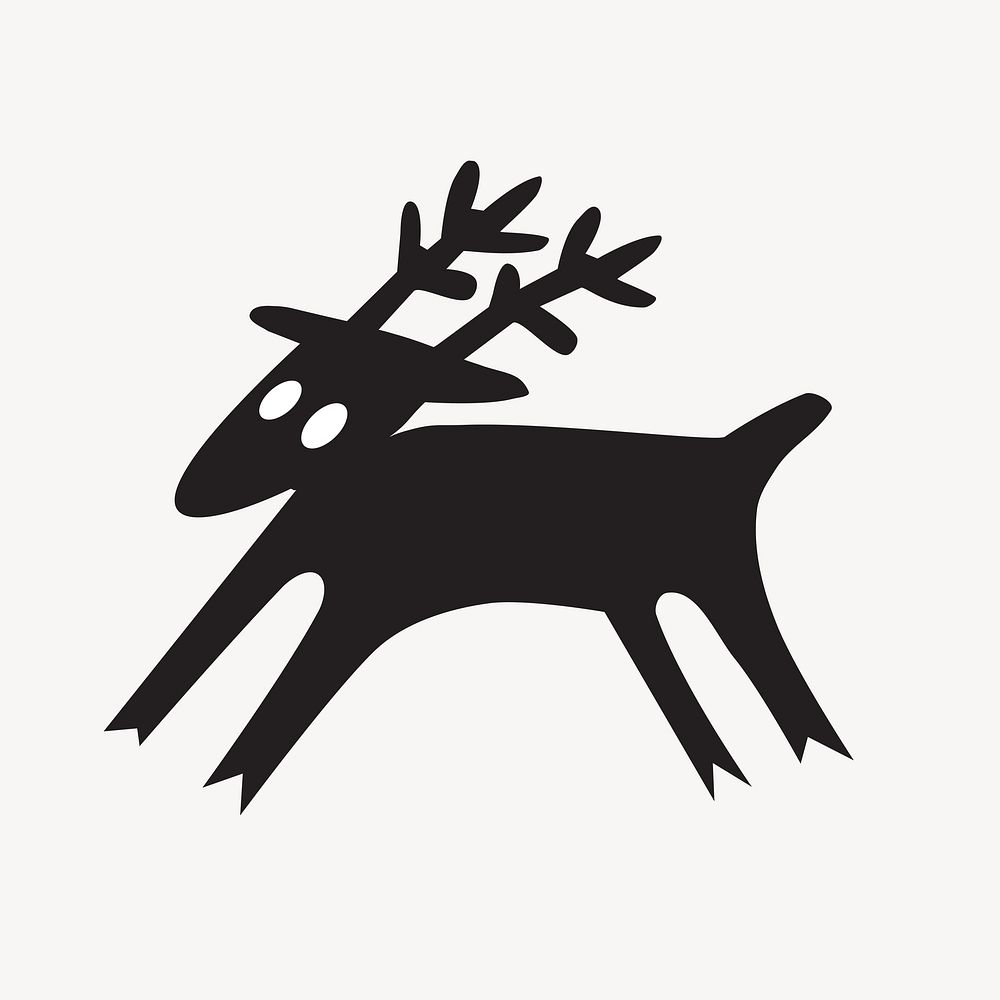 Reindeer illustration. Free public domain CC0 image.