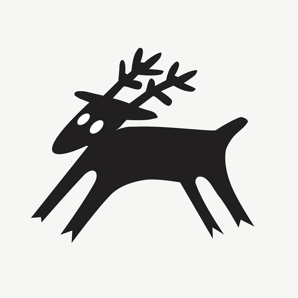 Reindeer illustration psd. Free public domain CC0 image.