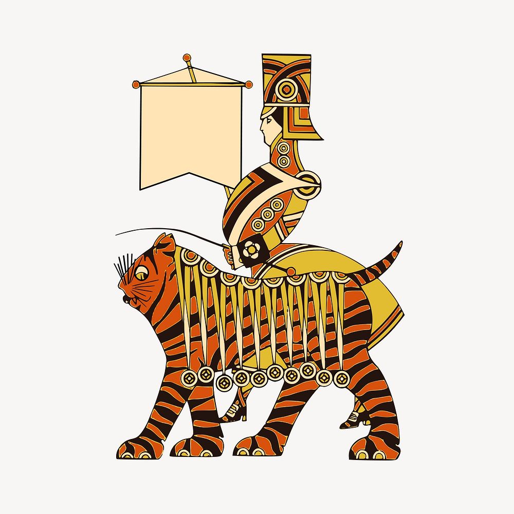 Tiger illustration. Free public domain CC0 image.