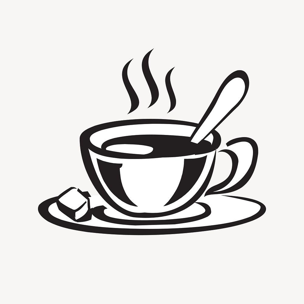 A cup of coffee illustration. Free public domain CC0 image.