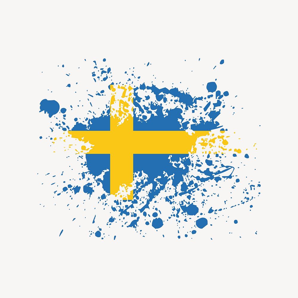 Sweden flag collage element vector. Free public domain CC0 image.